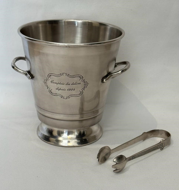 Ice Bucket 1924 With Tongs