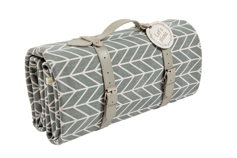 Grey Picnic Pattern French Grey Picnic Rug (M) 1.5m x 1.3m – Vendange