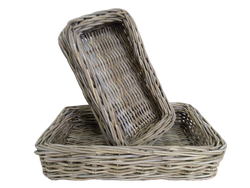Rattan Thick Bakers Tray Rectangular
