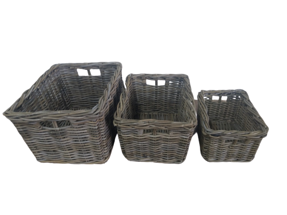 Rectangular Storage Basket - Grey